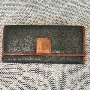 Celine Black and Tan Leather Clutch